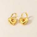 Petite Gold Heart Charm Huggie Hoop Earrings