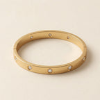 Gold Crystal-Studded Bangle Bracelet