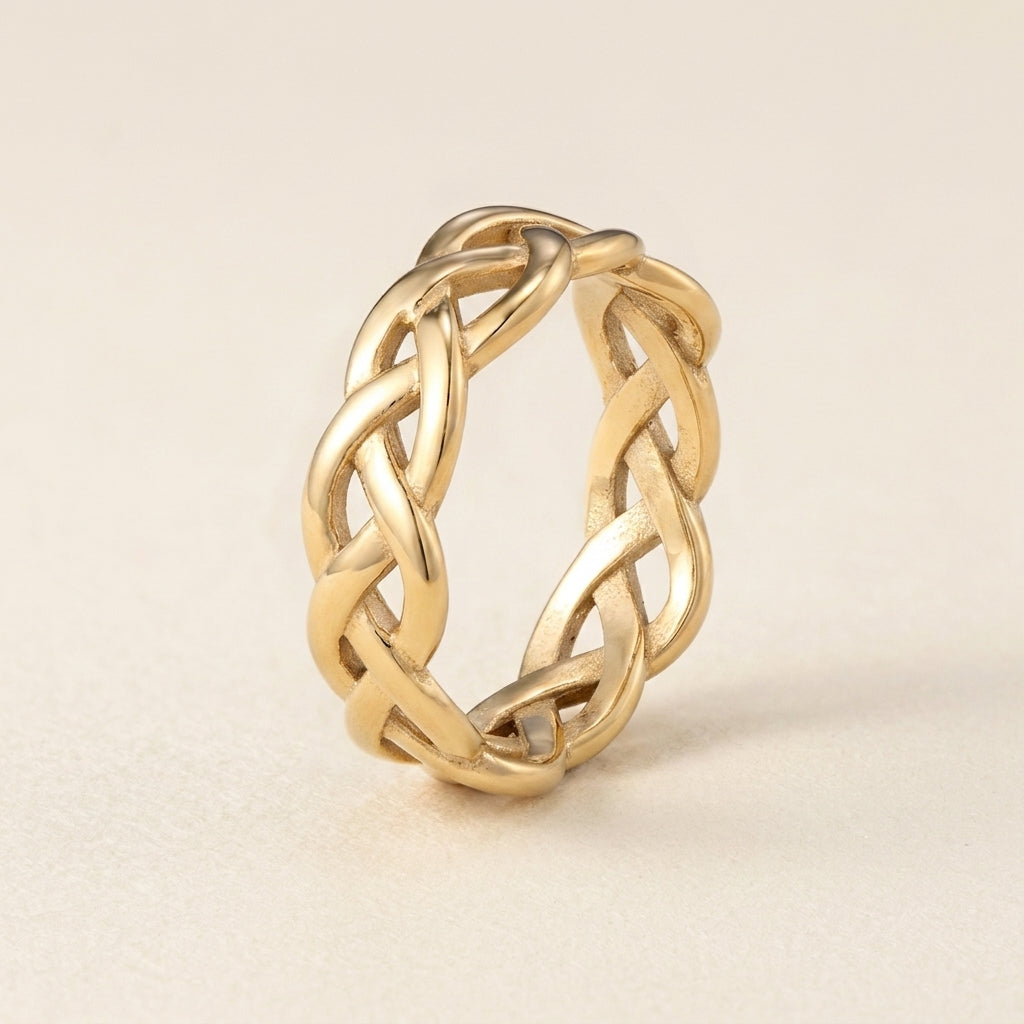Gold Celtic Braided Band Ring
