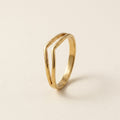 Gold Double Chevron V-Shape Ring