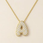 Hailey Bubble Initial Gold Necklace