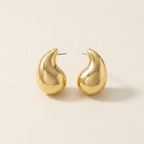 Gold Chunky Teardrop Stud Earrings
