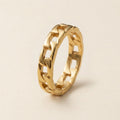 Gold Cuban Link Chain Band Ring