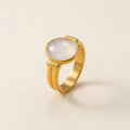 Gold Oval Moonstone Ring