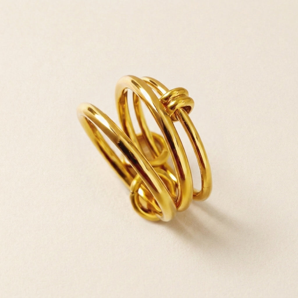 Gold Knot Stacking Ring Set