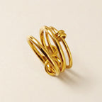 Gold Knot Stacking Ring Set