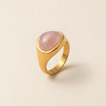Gold Oval Gemstone Signet Rings