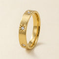 Gold Starburst Crystal Band Ring