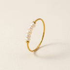 Gold Dainty Pearl Cluster Ring