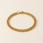 Gold Cuban Link Chain Bracelet