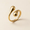 Gold Double Teardrop Wrap Ring