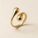 Gold Double Teardrop Wrap Ring
