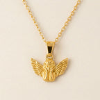 Gold Cherub Angel Pendant Necklace