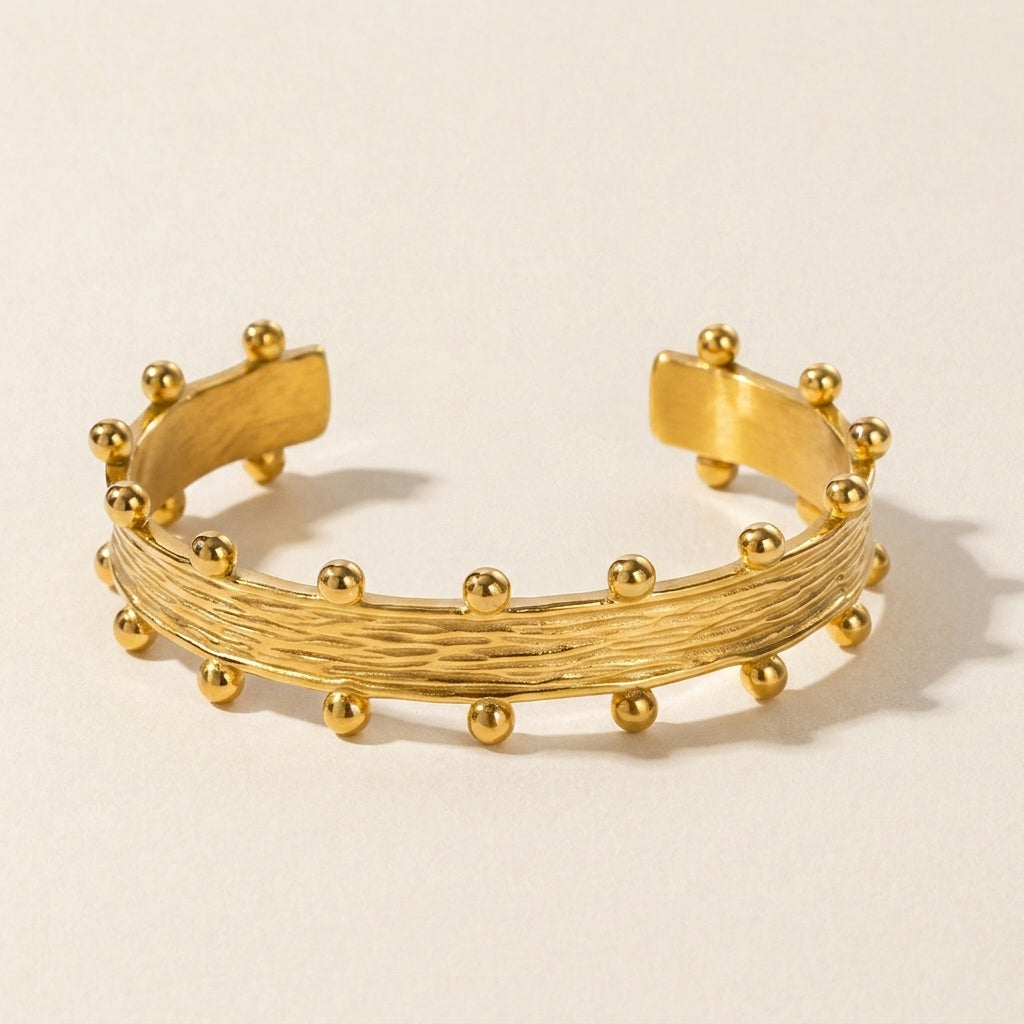 Textured Gold Cuff Bracelet