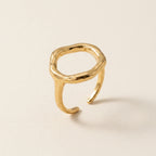 Hammered Gold Open Circle Ring