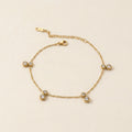 Gold Dangling Crystal Cluster Charm  Anklet