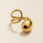 Gold Open Loop Sphere Ring
