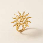 Radiant Sun Spiral Gold Ring