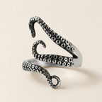 Silver Octopus Tentacle Wrap Ring