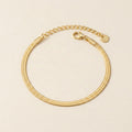 Gold Flat Herringbone Chain Bracelet