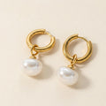 Lustre Drop Gold Huggie Earrings