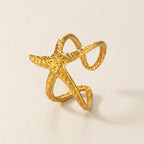 Gold Starfish Wrap Ring