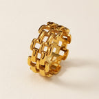 Gold Woven Link Band Ring