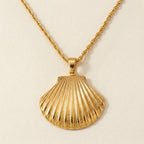 Aurora Tide Shell Pendant Necklace