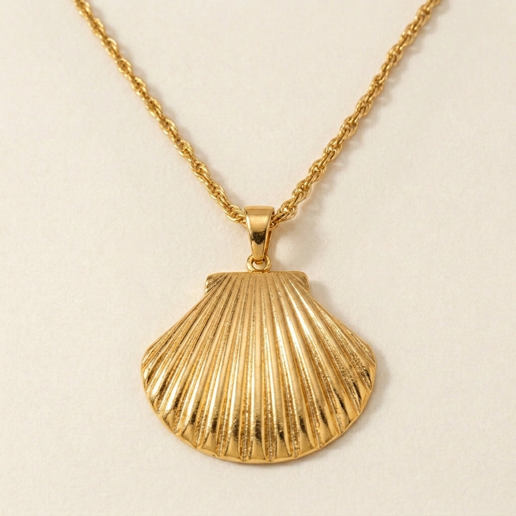 Aurora Tide Shell Pendant Necklace