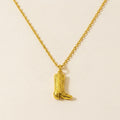 Gold Cowboy Boot Pendant Necklace