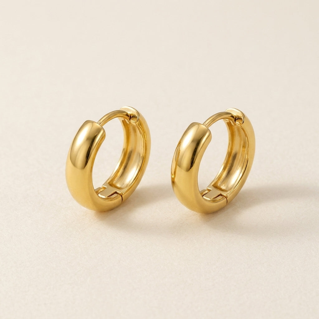 Gold Huggie Hoop Earrings