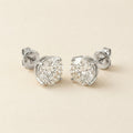 Silver Round Cut CZ Stud Earrings