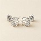 Silver Round Cut CZ Stud Earrings