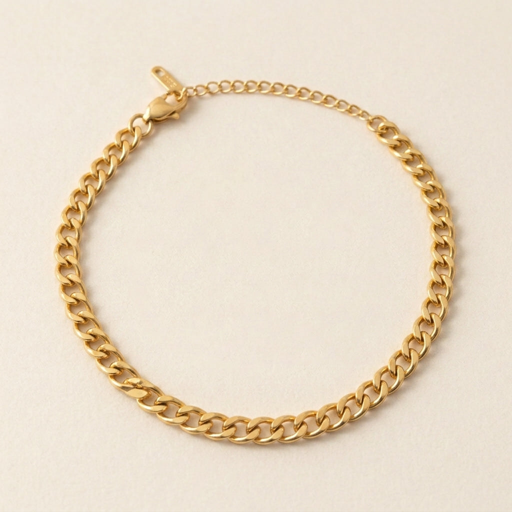 Gold Cuban Link Chain Anklet