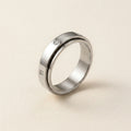 Silver Spinning Band with CZ Stones
