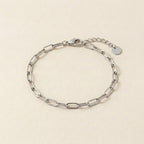 Linked Silver Paperclip Bracelet