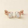 Rose Gold Round Cut CZ Stud Earrings