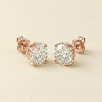 Rose Gold Round Cut CZ Stud Earrings