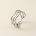 Silver Triple Wave Open Ring