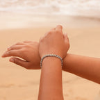 Silver Cuban Link Chain Bracelet