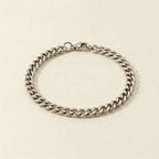 Silver Cuban Link Chain Bracelet