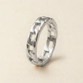 Silver Cuban Link Chain Band Ring