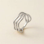 Silver Triple Wave Open Ring