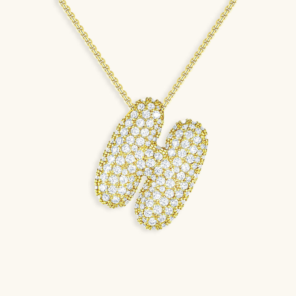 Hailey Bubble Initial Gold Necklace