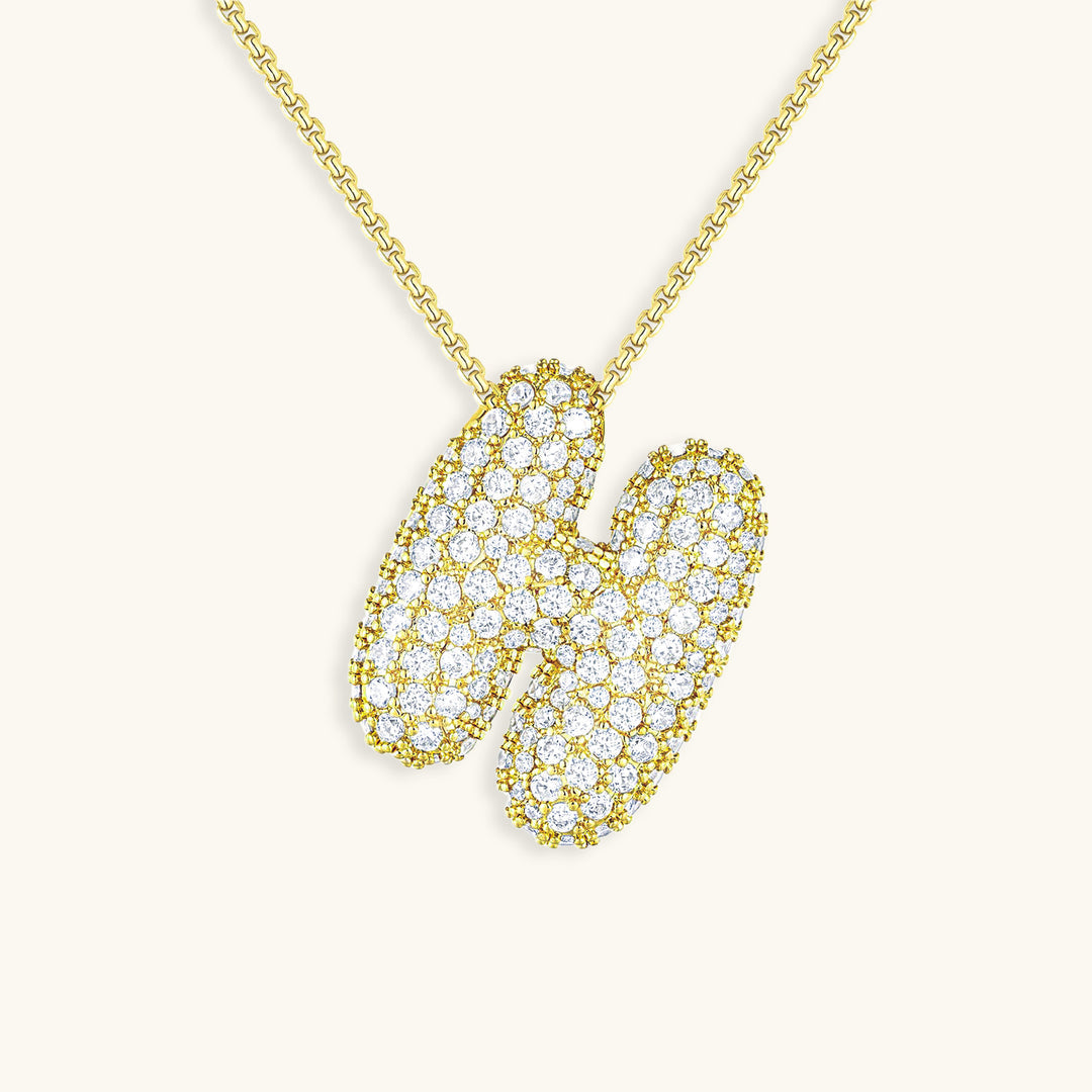 Hailey Bubble Initial Gold Necklace