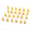 Gold Initial Padlock Pendant Necklace