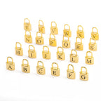 Gold Initial Padlock Pendant Necklace