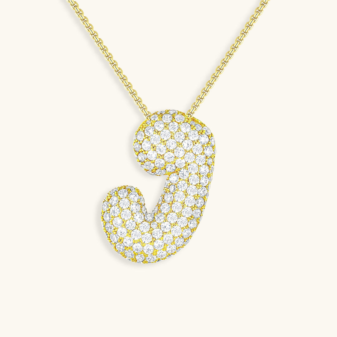 Hailey Bubble Initial Gold Necklace