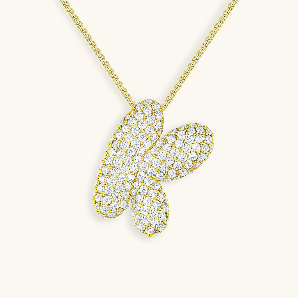 Hailey Bubble Initial Gold Necklace