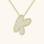 Hailey Bubble Initial Gold Necklace